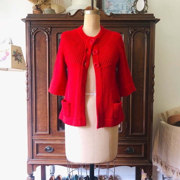 🌷Knit Red Cardigan - Picture 2 of 8